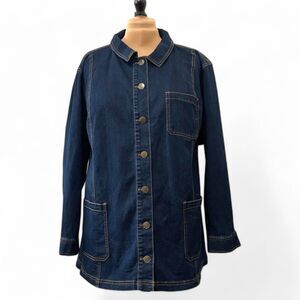 CATHERINES Women's Plus Size Blue Stretch Denim Jacket SIZE 4X